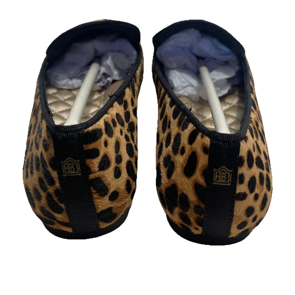 BIRDIES The Starling in Cheetah Womens 5 shoes Slipper Flat Loafer Calf Hair NIB - Picture 6 of 13